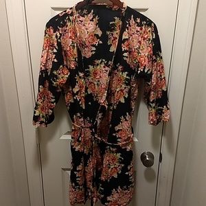 Black Floral Robe